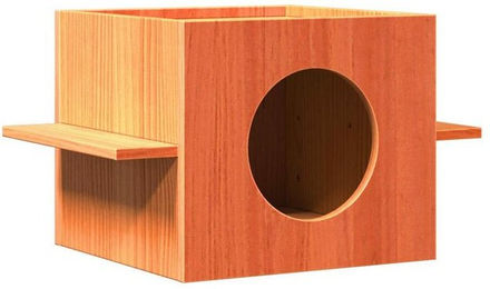 Produktbild von vidaXL Katzenhaus Wachsbraun 51x35x30 cm Massivholz Kiefer