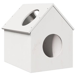 Produktbild von vidaXL Katzenhaus Weiß 41x50x50 cm Massivholz Kiefer