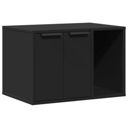 Produktbild von vidaXL Katzenklo Schrank Katzentoilette Beistelltisch Katzenmöbel Schwarz Holzwerkstoff