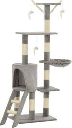 vidaXL Katzenkratzbaum Sisal 138cm Grau – Bild 1 von 9