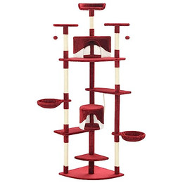Produktbild von vidaXL Katzenkratzbaum Sisal 203cm Rot Weiß