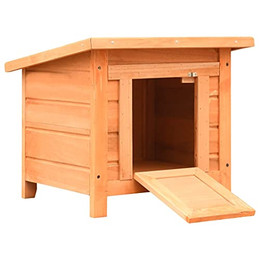 Produktbild von vidaXL Kiefern-/Tannenholz Katzenhaus Wetterfest