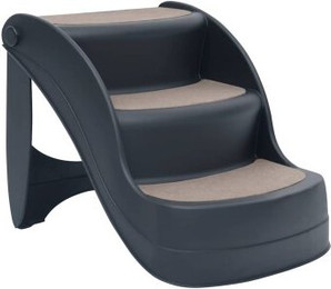 Produktbild von vidaXL klappbare Hundetreppe mit 3 Stufen dunkelgrau