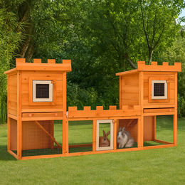vidaXL Kleintierkäfig Großer Kaninchenstall Doppelhaus – Bild 1 von 9