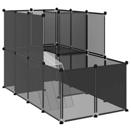 Produktbild von vidaXL Kleintierkäfig Schwarz 142x74x93 cm PP Stahl Freigehege