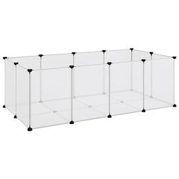 Produktbild von vidaXL Kleintierkäfig Transparent 144x74x46,5 cm PP Stahl