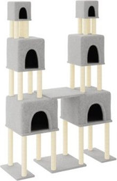 Produktbild von vidaXL Kratzbaum Katzenbaum mit Sisal-Kratzsäulen Hellgrau