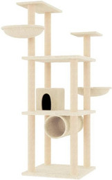Produktbild von vidaXL Kratzbaum Katzenbaum mit Sisal-Kratzsäulen und Körben Creme