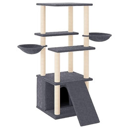 Produktbild von vidaXL Kratzbaum Katzenbaum mit Sisal-Kratzsäulen und Körben Dunkelgrau