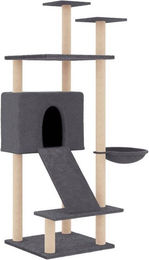 Produktbild von vidaXL Kratzbaum Katzenbaum mit Sisal-Kratzsäulen und weichem Plüsch Dunkelgrau