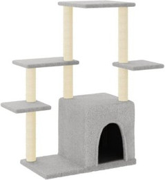 Produktbild von vidaXL Kratzbaum Katzenbaum mit Sisal-Kratzsäulen und weichem Plüsch Hellgrau