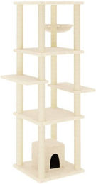 Produktbild von vidaXL Kratzbaum Katzenkratzbaum mit Sisal-Kratzsäule Creme 154 cm