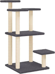 Produktbild von vidaXL Kratzbaum mit Plattformen und Sisal-Kratzsäulen Dunkelgrau