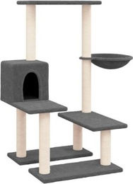 vidaXL Kratzbaum mit Sisal-Kratzsäule und Katzenhöhle Dunkelgrau – Bild 1 von 8