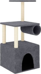 vidaXL Kratzbaum mit Sisal-Kratzsäule und Katzenhöhle Dunkelgrau – Bild 1 von 9