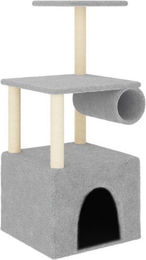 Produktbild von vidaXL Kratzbaum mit Sisal-Kratzsäule und Katzenhöhle Hellgrau