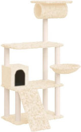 Produktbild von VidaXL Kratzbaum mit Sisal-Kratzsäulen Creme 131 cm
