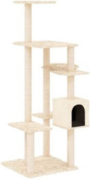 VidaXL Kratzbaum mit Sisal-Kratzsäulen Creme 142 cm – Bild 1 von 3