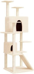VidaXL Kratzbaum mit Sisal-Kratzsäulen Creme 153 cm – Bild 1 von 7