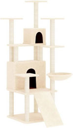 Produktbild von VidaXL Kratzbaum mit Sisal-Kratzsäulen Creme 154 cm