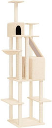 Produktbild von vidaXL Kratzbaum mit Sisal-Kratzsäulen Creme 201 cm