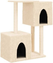 vidaXL Kratzbaum mit Sisal-Kratzsäulen Creme 86 cm – Bild 1 von 8