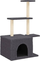 Produktbild von vidaXL Kratzbaum mit Sisal-Kratzsäulen Dunkelgrau 110 cm