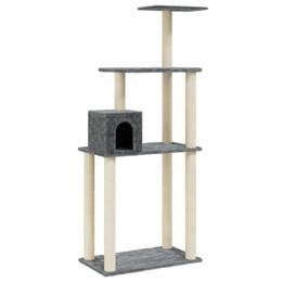 Produktbild von vidaXL Kratzbaum mit Sisal-Kratzsäulen Dunkelgrau 147 cm