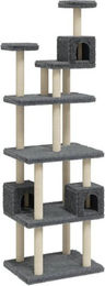 Produktbild von vidaXL Kratzbaum mit Sisal-Kratzsäulen Dunkelgrau 188 cm
