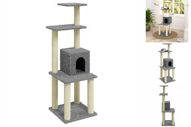 Produktbild von vidaXL Kratzbaum mit Sisal-Kratzsäulen Hellgrau 105 cm