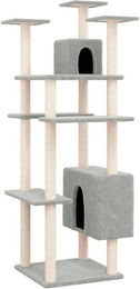 Produktbild von vidaXL Kratzbaum mit Sisal-Kratzsäulen Hellgrau 162 cm