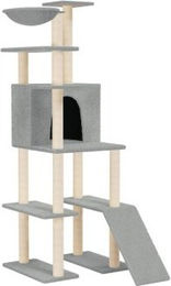 Produktbild von VidaXL Kratzbaum mit Sisal-Kratzsäulen Hellgrau 166 cm