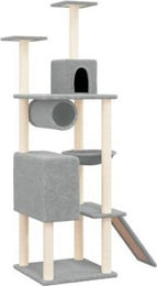 VidaXL Kratzbaum mit Sisal-Kratzsäulen Hellgrau 168 cm – Bild 1 von 3
