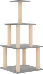 vidaXL Kratzbaum mit Sisal-Kratzsäulen Hellgrau – Bild 1 von 9