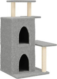Produktbild von vidaXL Kratzbaum mit Sisal-Kratzsäulen Hellgrau 97 cm