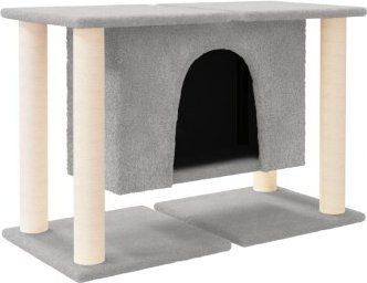 Produktbild von VidaXL Kratzbaum mit Sisal-Kratzsäulen und Höhle grau