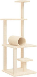 Produktbild von vidaXL Kratzbaum mit Sisal-Kratzsäulen und Katzenhöhle Creme 136 cm