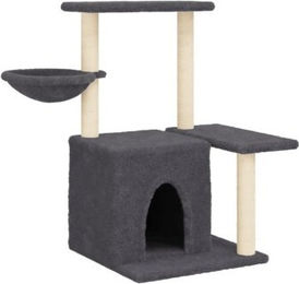 vidaXL Kratzbaum mit Sisal-Kratzsäulen und Katzenhöhle Dunkelgrau – Bild 1 von 9