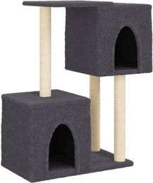 vidaXL Kratzbaum mit Sisal-Kratzsäulen und Katzenhöhle Dunkelgrau – Bild 1 von 8