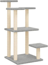 Produktbild von vidaXL Kratzbaum mit Sisal-Kratzsäulen und Plattformen Hellgrau