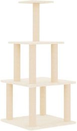 Produktbild von vidaXL Kratzbaum mit Sisal-Kratzsäulen und weichem Plüsch creme