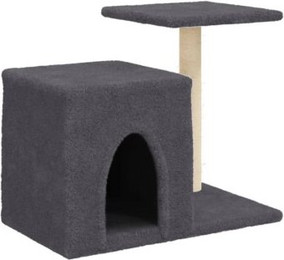 Produktbild von vidaXL Kratzbaum mit Sisal-Kratzsäulen und weichem Plüsch Dunkelgrau