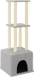 Produktbild von vidaXL Kratzbaum mit Sisal-Kratzsäulen und weichem Plüsch Hellgrau