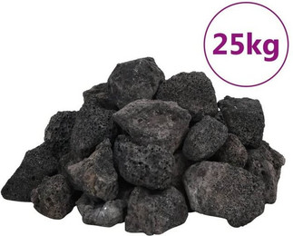 Produktbild von vidaXL Lavagranulat Lavastein 3-5 cm Schwarz - 25 kg