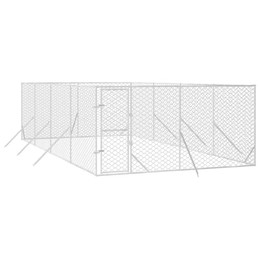 Produktbild von vidaXL Outdoor Hundezwinger mit abschließbarer Tür aus verzinktem Stahl