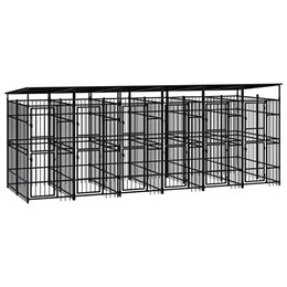 Produktbild von vidaXL Outdoor Hundezwinger mit Dach aus Stahl