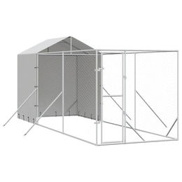 vidaXL Outdoor Hundezwinger mit Dach aus verzinktem Stahl – Bild 1 von 8