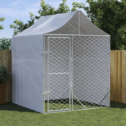 Produktbild von vidaXL Outdoor-Hundezwinger mit Dach Silber 2x2x2,5 m Verzinkter Stahl