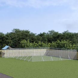 Produktbild von vidaXL Outdoor-Hundezwinger mit Dach verzinkt Stahl