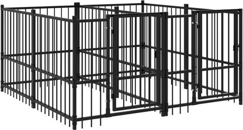 Produktbild von vidaXL Outdoor Hundezwinger Stahl 3,75m²